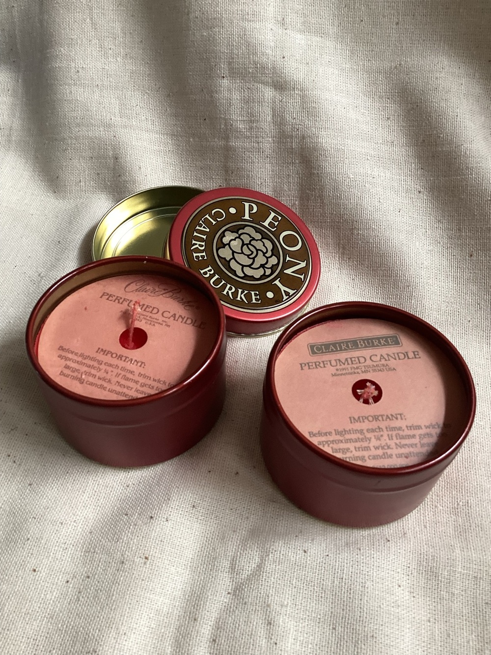 Claire Burke 2.8oz Candle , NEW X2 Peony scented